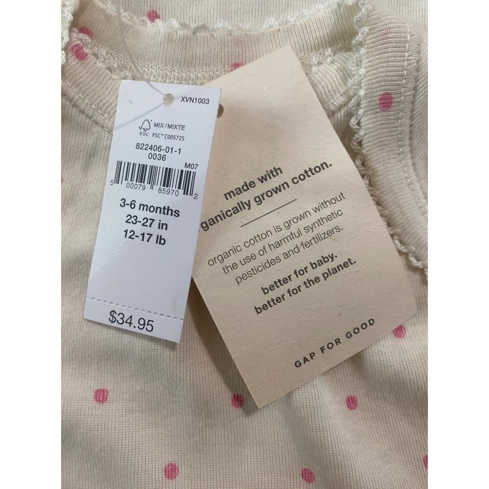 Baby Gap $35 organic cotton bodysuit NEW WITH TAGS - Picture 2 of 3